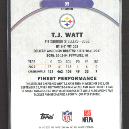 2025 Topps Finest T.J. Watt #99 Xfractor