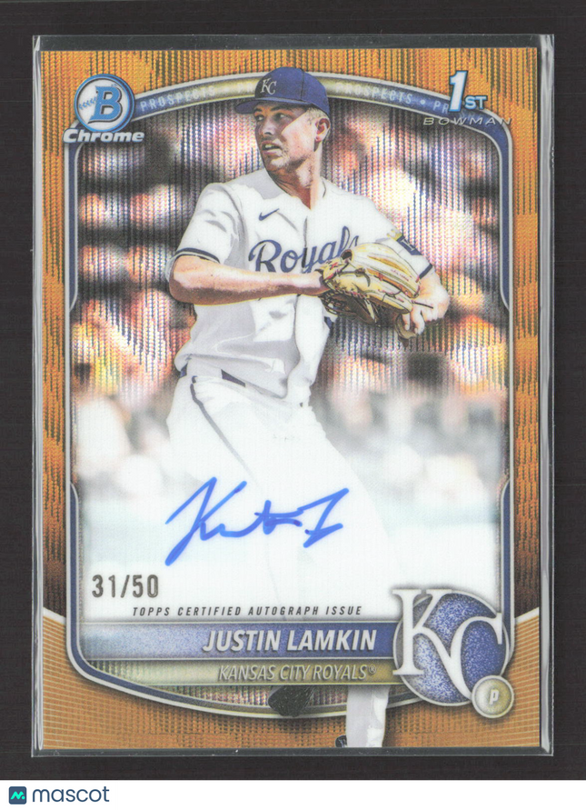 2025 Bowman Chrome Justin Lamkin #CPA-JLA Gold Wave Refractor 31/50 Auto