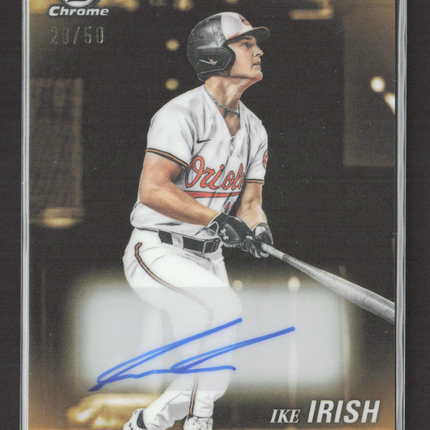 2025 Topps Bowman Draft Chrome Ike Irish #AA-II Achromatic Gold 20/50 Auto