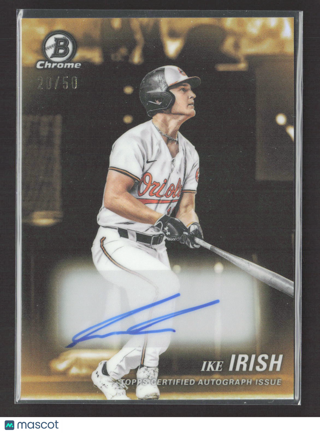 2025 Topps Bowman Draft Chrome Ike Irish #AA-II Achromatic Gold 20/50 Auto