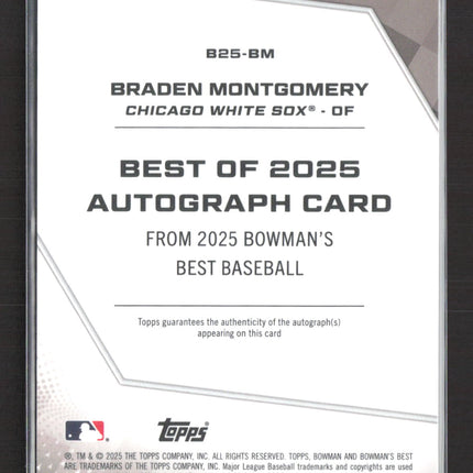 2025 Bowman's Best Braden Montgomery #B25-BM Black Xfractor 09/10 Auto