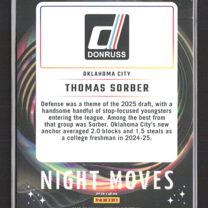 2025 Donruss Prizm Night Moves Thomas Sorber #14 RC