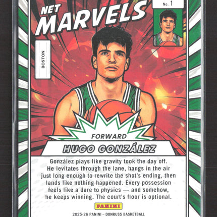 2025 Panini Donruss Net Marvels Hugo Gonzalez #1 Green Press Proof RC
