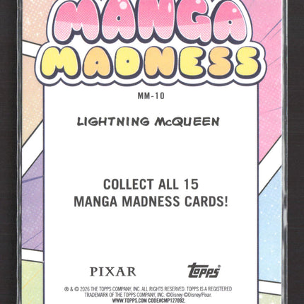 2026 Topps Pixar Manga Madness Manga Madness Insert #MM-10 Lightning McQueen