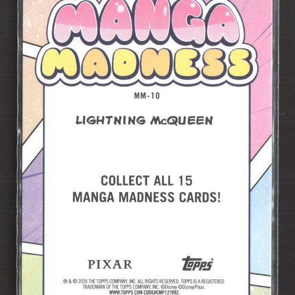 2026 Topps Pixar Manga Madness Insert #MM-10 Lightning McQueen