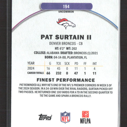2025 Topps Finest Pat Surtain II #194