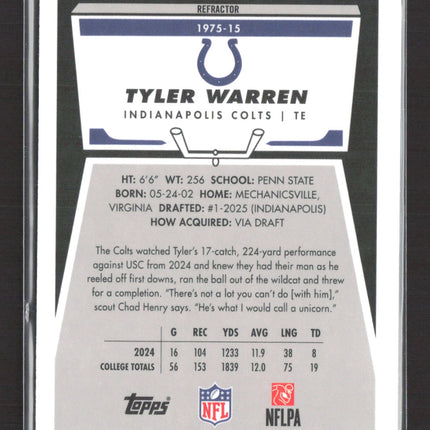 1975 Topps Chrome Tyler Warren #1975-15 Refractor RC