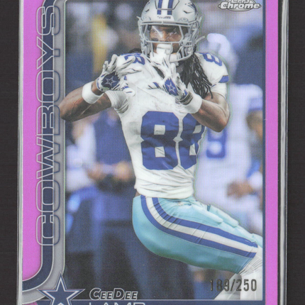 2025 Topps Chrome CeeDee Lamb #76 Pink Refractor 189/250