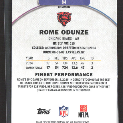 2025 Topps Finest Rome Odunze #84 Purple 078/250