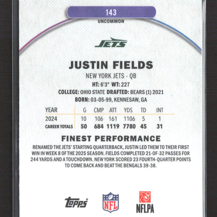 2025 Topps Finest Justin Fields #143 Blue 24/250