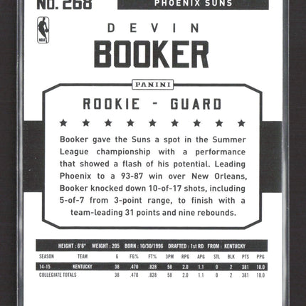 2015 Panini NBA Hoops Devin Booker #268 RC