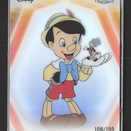 2026 Topps Chrome Disney 108/199 #CNE-86 Pinocchio Orange