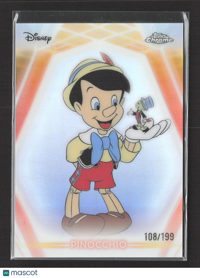 2026 Topps Chrome Disney 108/199 #CNE-86 Pinocchio Orange