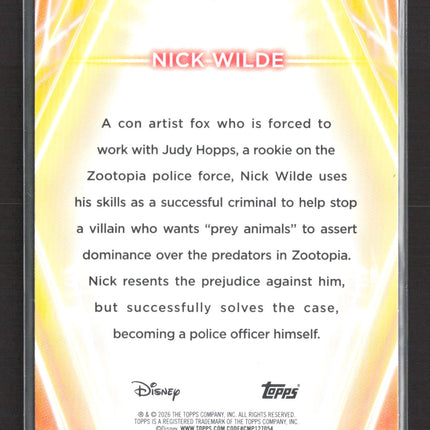 2026 Topps Disney Chrome 166/199 #61 Nick Wilde