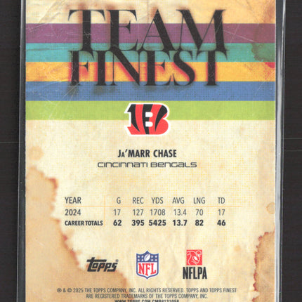 2025 Topps Finest Team Finest Ja'Marr Chase #TF-6