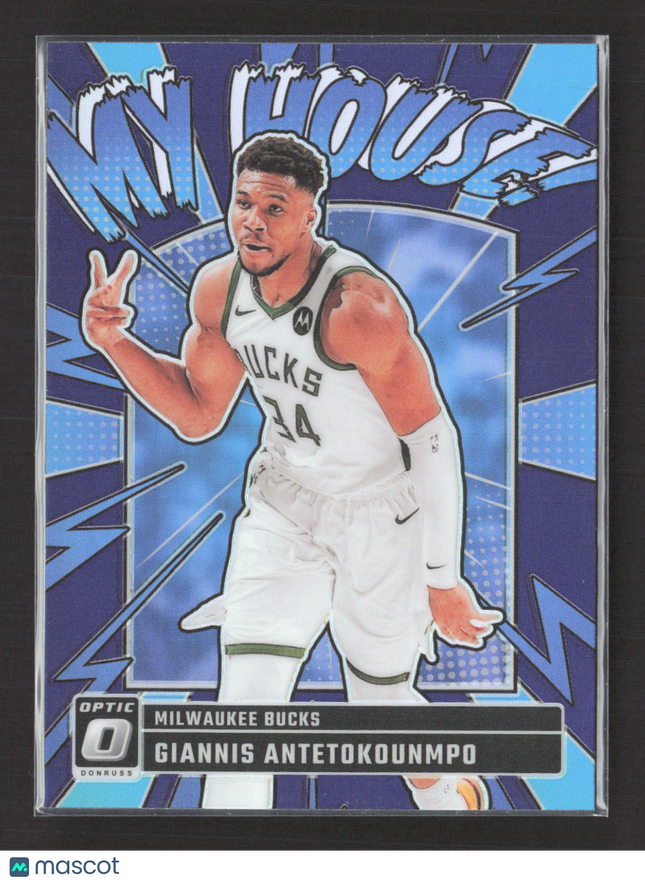 2025 Panini Donruss Optic My House! Prizm Giannis Antetokounmpo #5 Purple