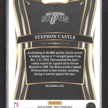 2025 Panini Select Prizm Stephon Castle #388 Mezzanine Level RC Silver