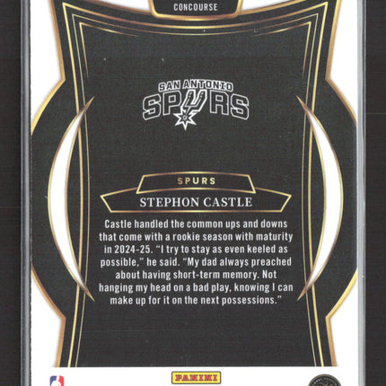 2025 Panini Select Prizm Concourse Stephon Castle #72 RC Green Purple