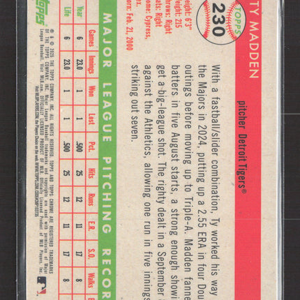 2025 Topps Chrome PlatinumTy Madden #230 Refractor RC  /499