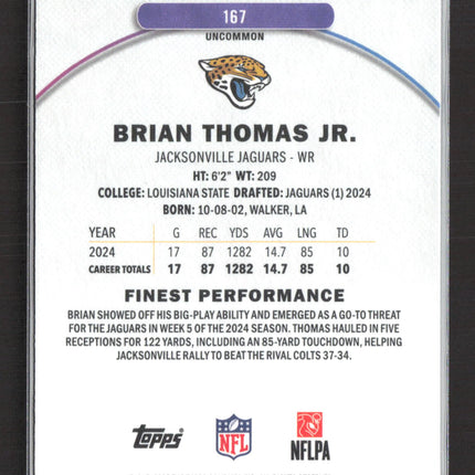 2025 Topps Finest Brian Thomas Jr. #167 Purple 084/200
