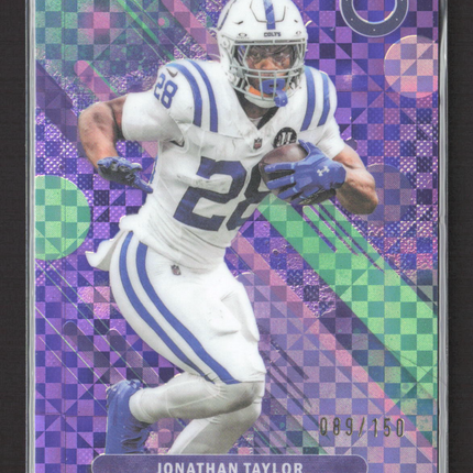 2025 Topps Finest Jonathan Taylor #77 Purple Green Checkerboard 089/150