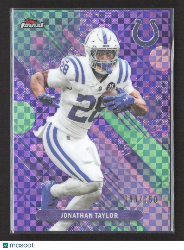 2025 Topps Finest Jonathan Taylor #77 Purple Green Checkerboard 089/150