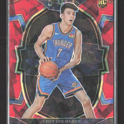 2023 Panini Select Prizm Concourse Chet Holmgren #83 Red Ice RC