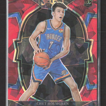 2023 Panini Select Prizm Concourse Chet Holmgren #83 Red Ice RC