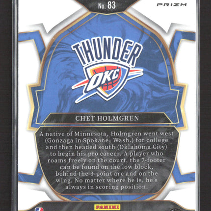 2023 Panini Select Prizm Concourse Chet Holmgren #83 Red Ice RC