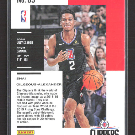 2018 Panini Chronicles Shai Gilgeous-Alexander #89 RC