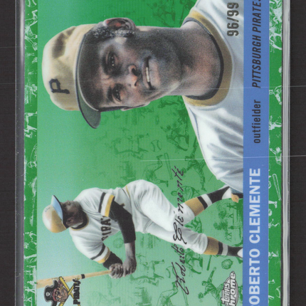 2025 Topps Chrome Platinum Roberto Clemente #403 Green Refractor 96/99