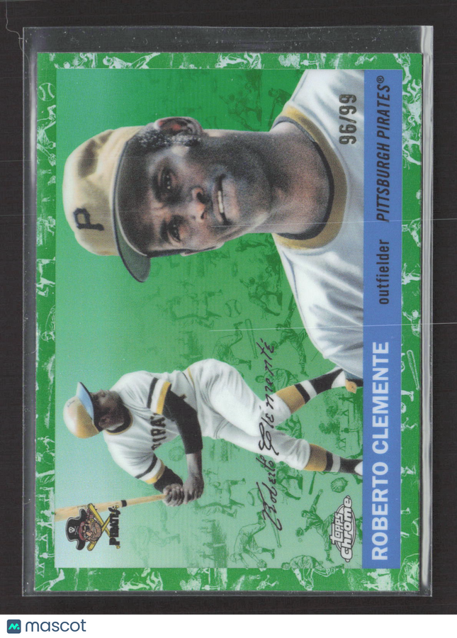 2025 Topps Chrome Platinum Roberto Clemente #403 Green Refractor 96/99