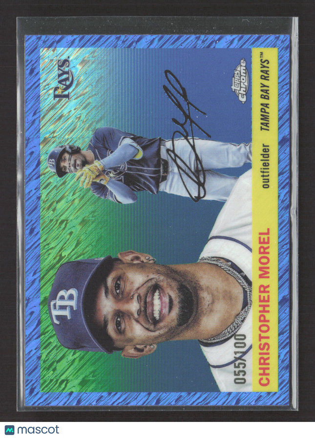 2025 Topps Chrome Platinum Christopher Morel #153 Blue RayWave 055/100