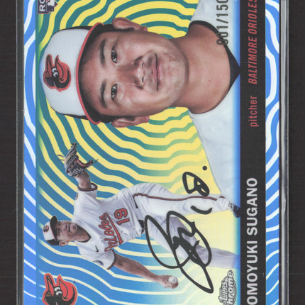 2025 Topps Chrome Platinum Tomoyuki Sugano #394 Blue Wave /150 RC