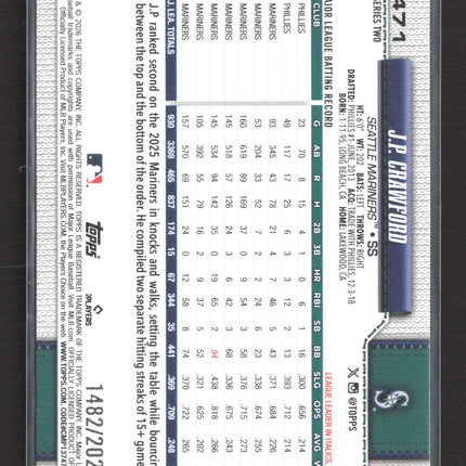 2026 Topps Series Two J.P. Crawford #471 Gold /2026