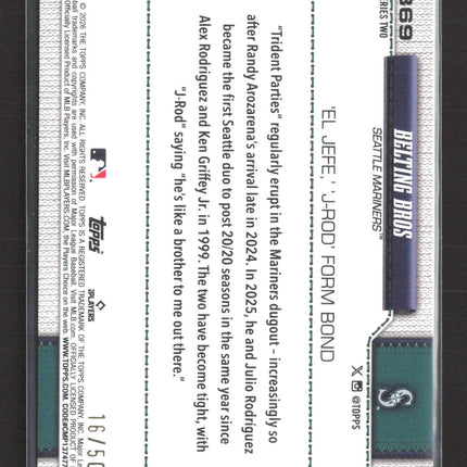 2026 Topps Series Two Julio Rodriguez Randy Arozarena #369 Gold Foil /50