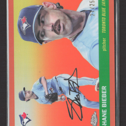2025 Topps Chrome Platinum Shane Bieber #3 Orange 21/25