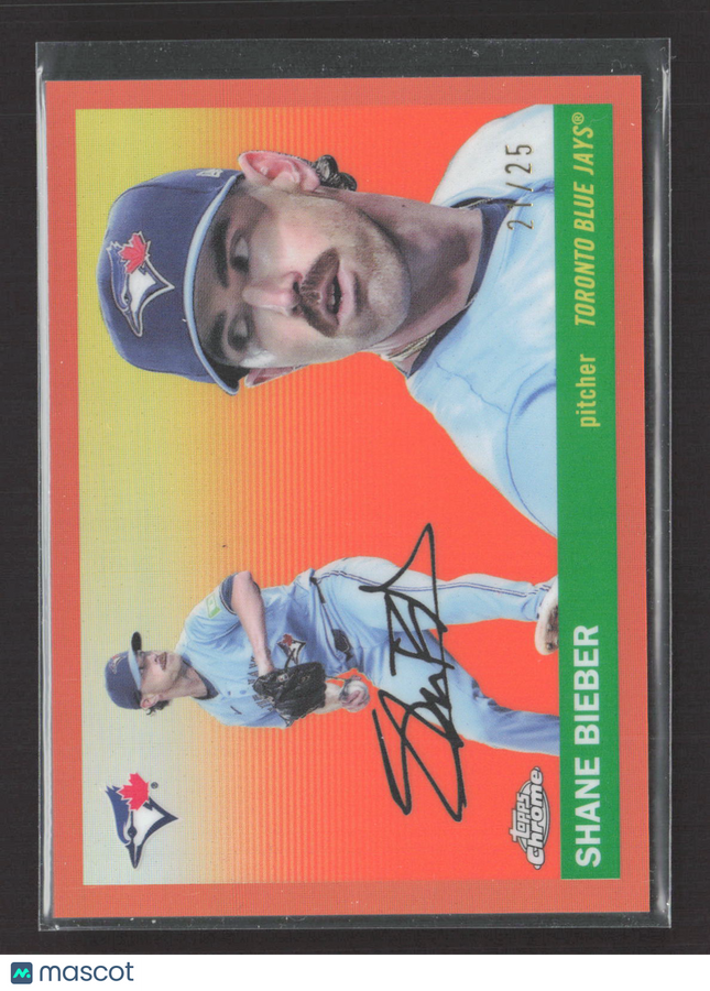 2025 Topps Chrome Platinum Shane Bieber #3 Orange 21/25
