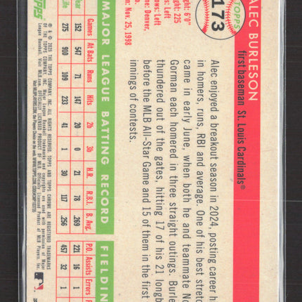 2025 Topps Chrome Alec Burleson #173 64/75 Rose Gold Toile