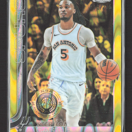 2025 Topps Chrome Basketball Stephon Castle #228 Yellow RayWave 015/275