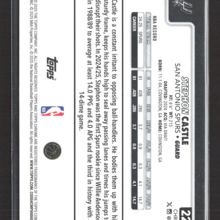 2025 Topps Chrome Stephon Castle #228 Basketball Refractor