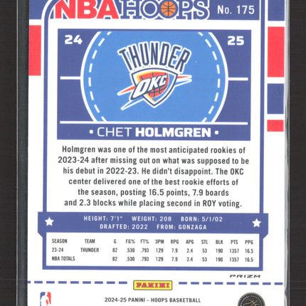 2024 Panini NBA Hoops Prizm Chet Holmgren #175 Checkerboard