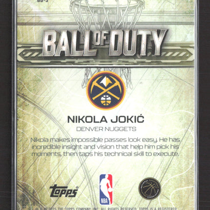 2025 Topps Chrome Ball of Duty Nikola Jokic #BD-3 100/199 Aqua