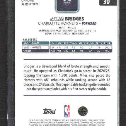 2025 Topps Chrome Miles Bridges #30