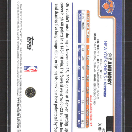 2025 Topps Holiday OG Anunoby #H13