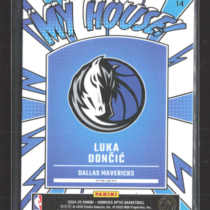 2025 Panini Donruss Optic My House! Prizm Luka Doncic #14 Purple