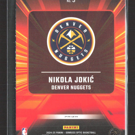 2025 Panini Donruss Optic Prizm Express Lane Nikola Jokic #3 Purple