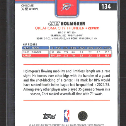 2025 Topps Chrome Chet Holmgren #134