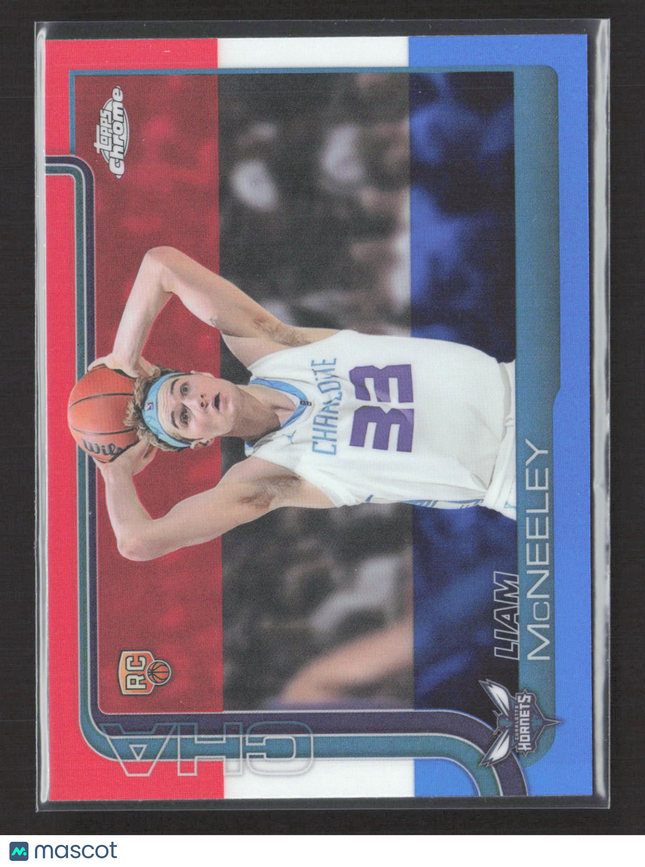 2025 Topps Chrome Liam McNeeley #279 RC Red White Blue