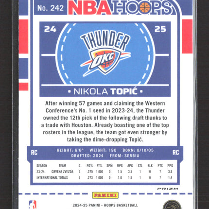 2024 Panini NBA Hoops Nikola Topic #242 RC silver